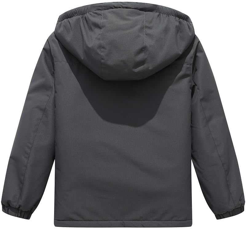 Kids Boy's Winter Ski Jacket - Dark Grey, 13-14 (QUCOOM)