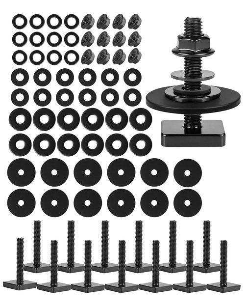 T Slot Bolts for Roof Rack Cross Bars, Platform, Cargo Basket, Stainless Square T Track Bolt Adapter to Secure Bike/Ski/Kayak Rack, Solar Panel, Awning, 4mm Thick
