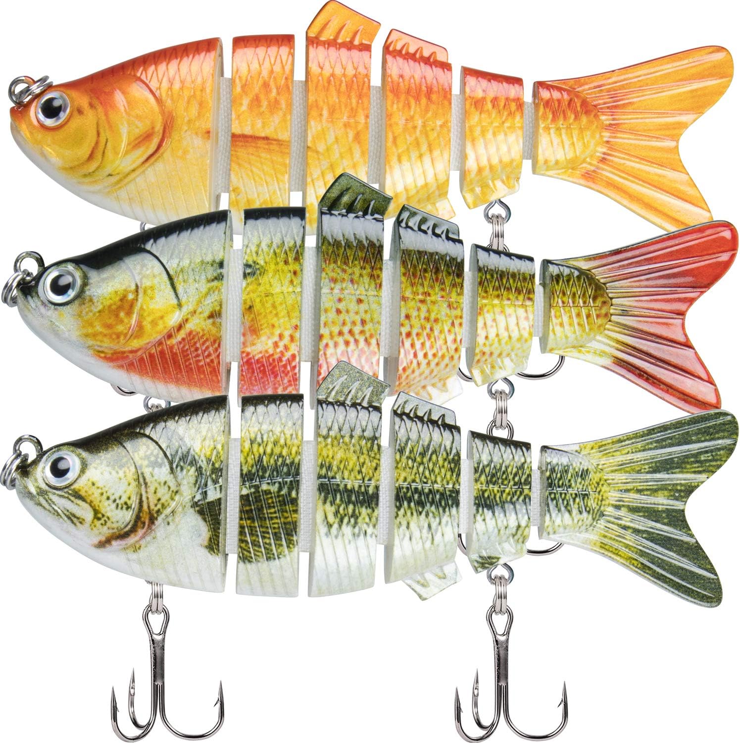 TRUSCEND Easy Catch Swimmax Fishing Lures - Lifelike Wiggling Action for Bass, Trout & Walleye