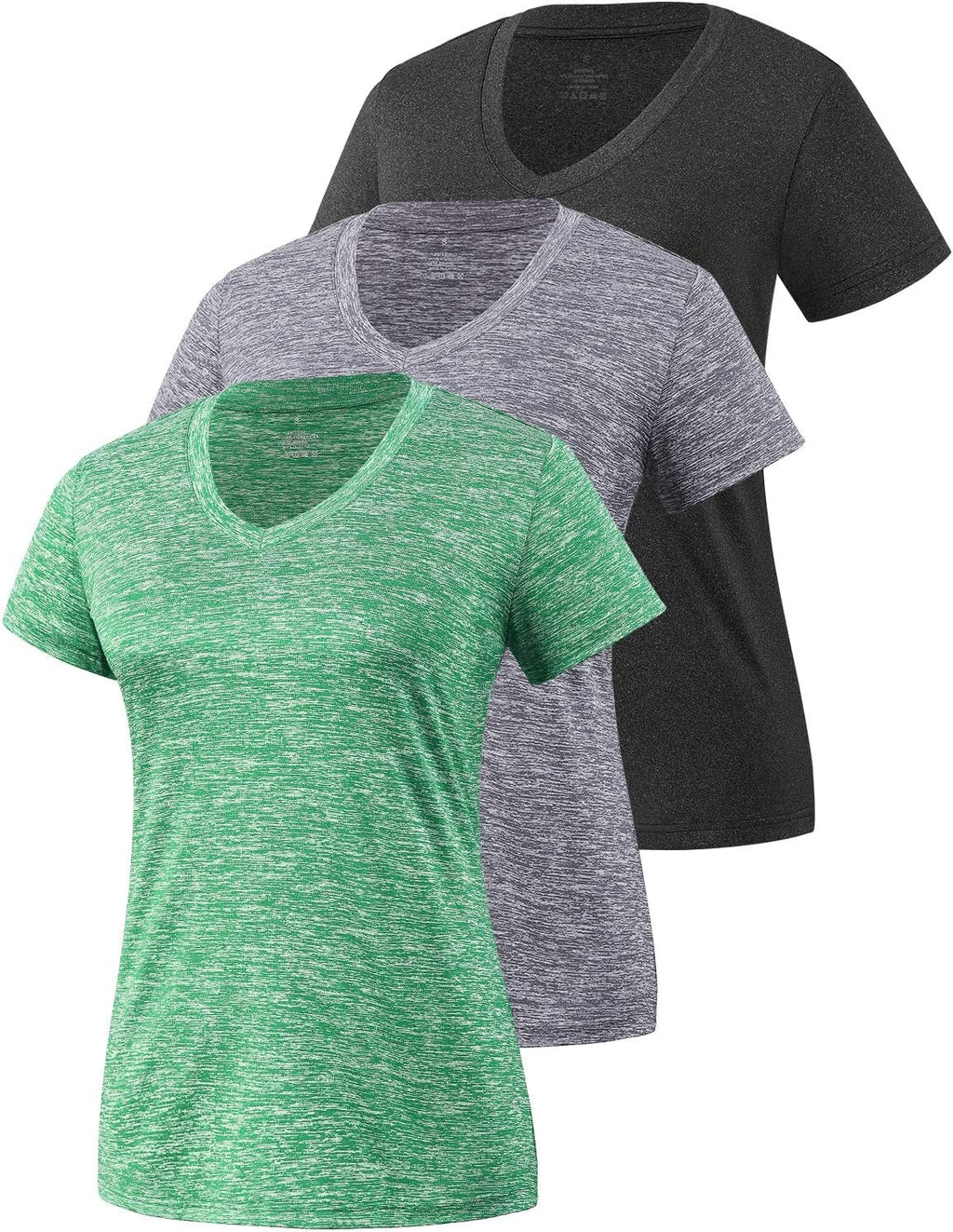 Xelky Women's Dry Fit V-Neck T-Shirt - Moisture-Wicking Athletic Activewear | 3-4 Pack