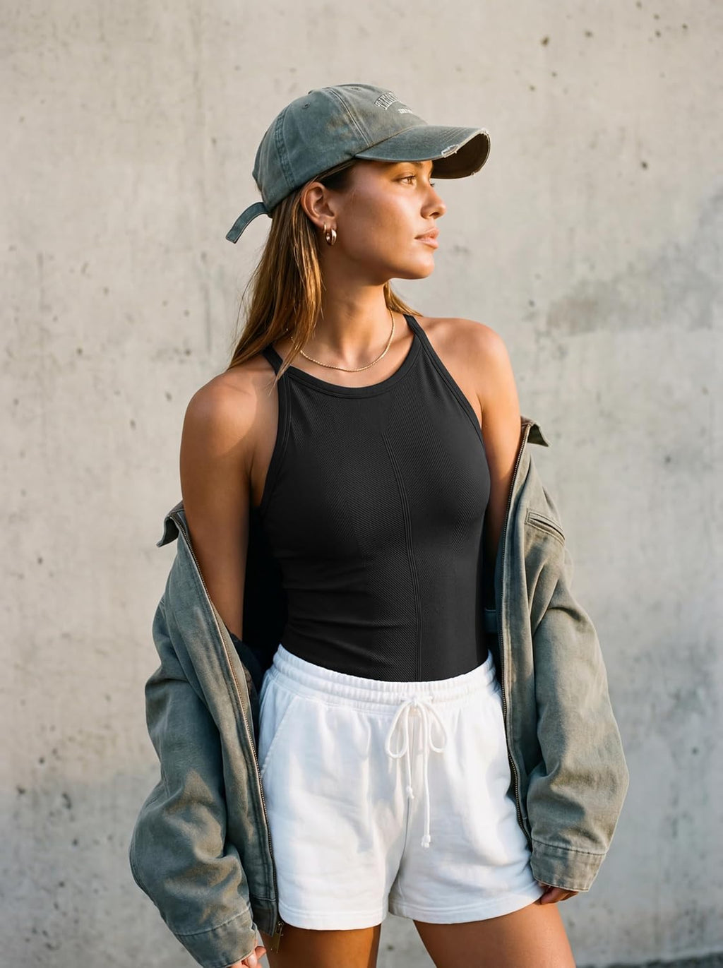 ATTRACO Women's Workout Tank Top - Built-In Bra & Seamless Design | Ribbed Athletic Camisole