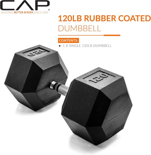 CAP Barbell Coated Hex Dumbbell Weights - Durable & Versatile | 10-120 lbs Options Available