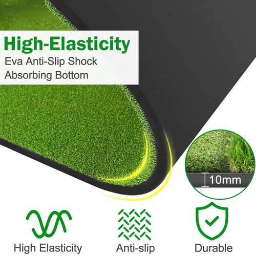 MONOJOY Golf Hitting Mat 5x4ft, Thick 31mm Artificial Turf Practice Mat with 6 Tees, Durable EVA Backing for Indoor | Outdoor Driving, Chipping & Swing Training