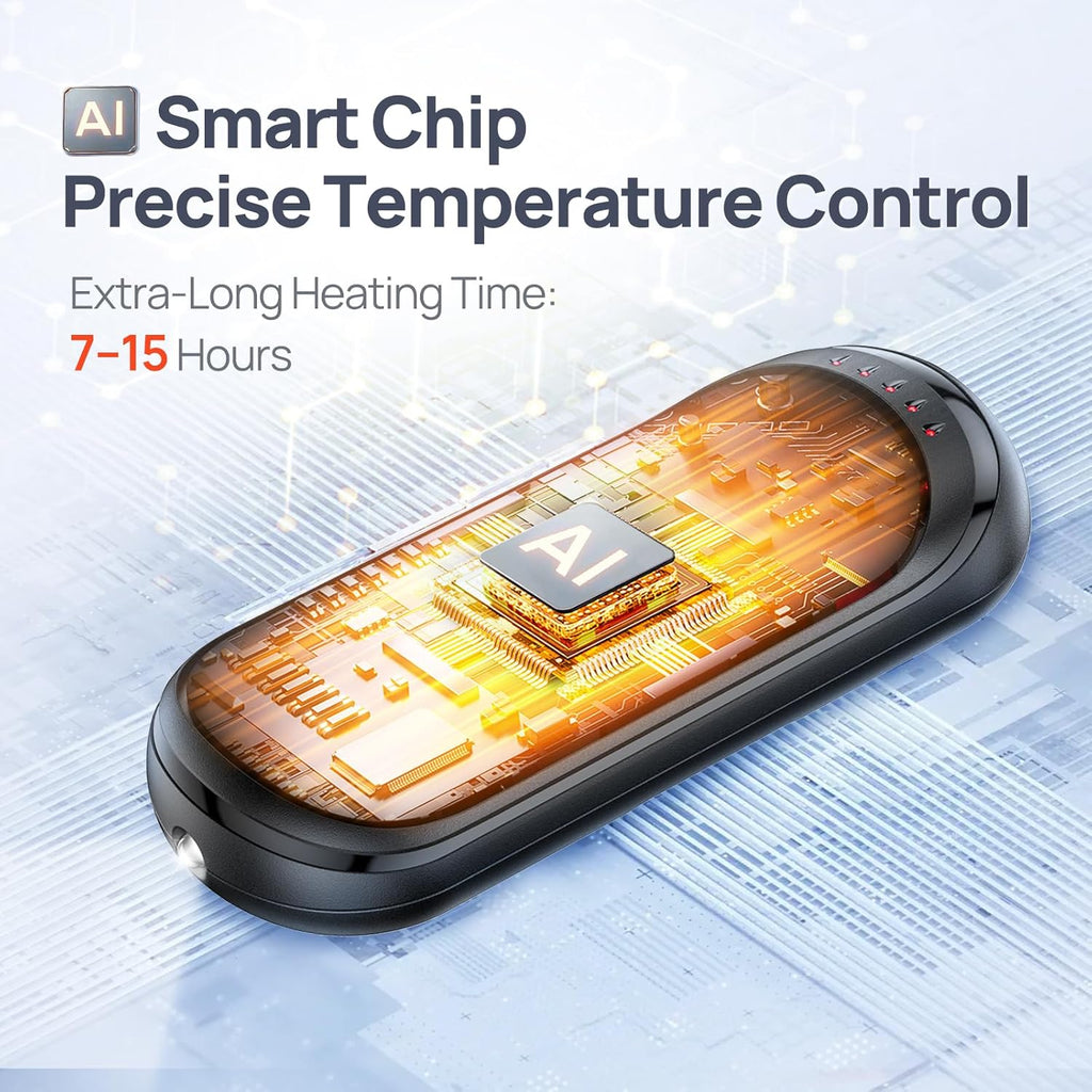 Skiennix Rechargeable Hand Warmers - 6000mAh Portable 2-in-1 Warmers with AI Smart Chips | Perfect for Outdoor Activities & Family Use