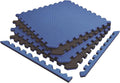 Norsk Reversible Exercise Mats - 3/4" Thick EVA Interlocking Foam Tiles | Perfect Home Gym Flooring, 16 Sq. Ft., Dazzling Blue/Black