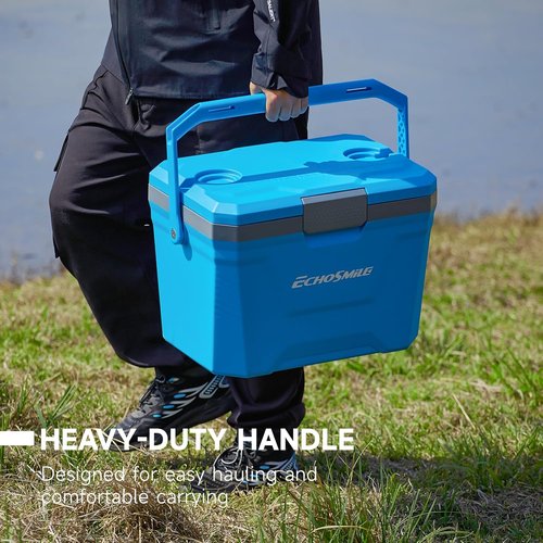 EchoSmile Insulated Portable Cooler - 20L/21qt Ice Chest for Camping, Beach, Fishing & Boating