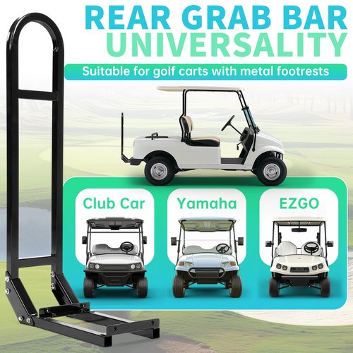 ECOTRIC Universal Golf Cart Rear Seat Safety Grab Bar Safety Seat Handle Rail Handles for Yamaha Club Car EZGO TXT DS Golf Cart Accessories