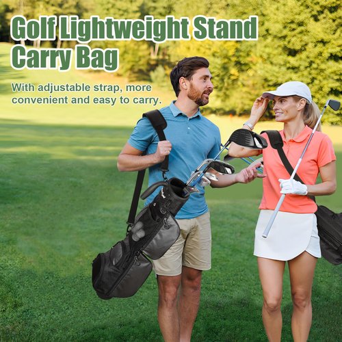 Beutyal Lightweight Golf Stand Bag Portable Par 3 & Pitch and Putt Golf Carry Bag for Driving Range, Executive Courses with Shoulder Strap for Men & Women