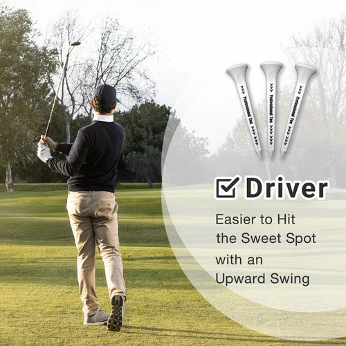 Subetee Long Plastic Golf Tees with Super Teflon Slip-Out Tip for Longer Drives, 3-Pack, White, 3 1/4", SUBE-L-WH – Golf Accessories, Made in Japan