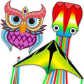 Skiennix Kites for Kids & Adults - Easy to Fly Beach Kites with 328ft String | Fun Gift for Ages 4-8 (Purple Owl, Grassland, Octopus)