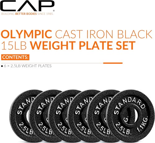 CAP Barbell Olympic Weight Plate - Durable 2-Inch Design | Various Sizes Available