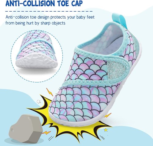 LeIsfIt Toddler Water Shoes - Breathable Quick-Dry Aqua Socks for Boys & Girls | Ideal for Beach & Pool