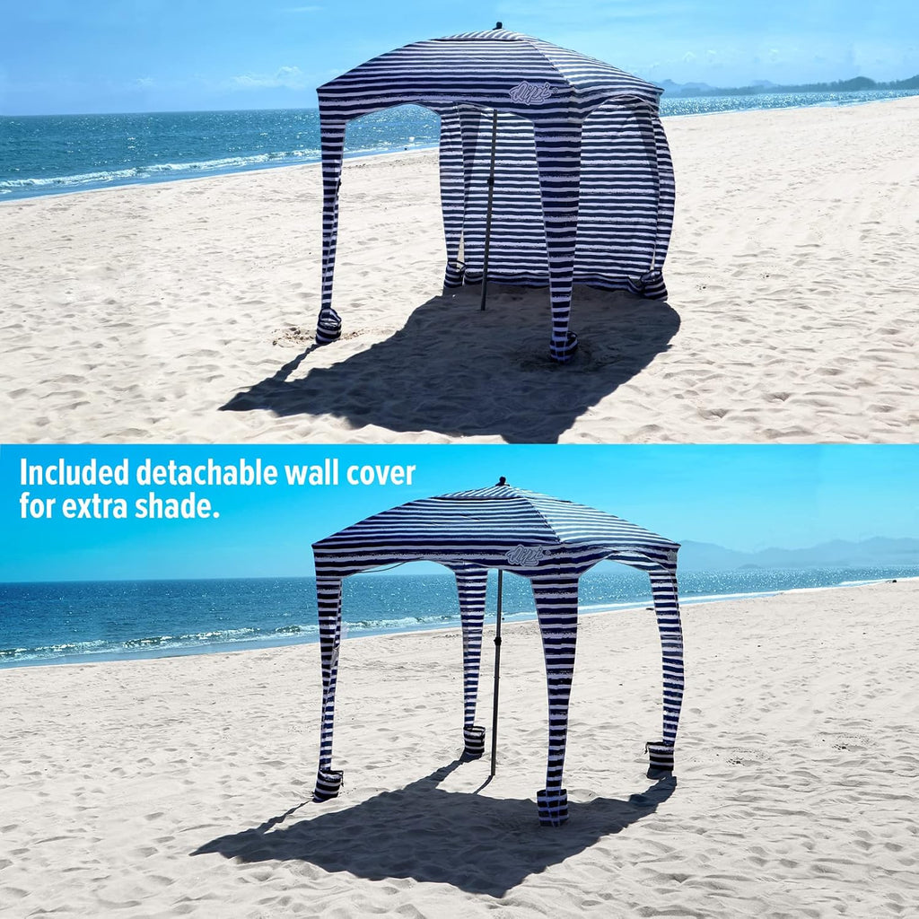 Qipi Beach Cabana - Portable 6' x 6' Waterproof Canopy with UPF 50+ UV Protection | Easy Setup Shade for Family & Friends