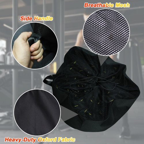 J Bryant Extra Large Battle Rope Storage Bag – Heavy-Duty Carry Sack for Training Ropes, Jump Ropes & Gym Accessories (Black)