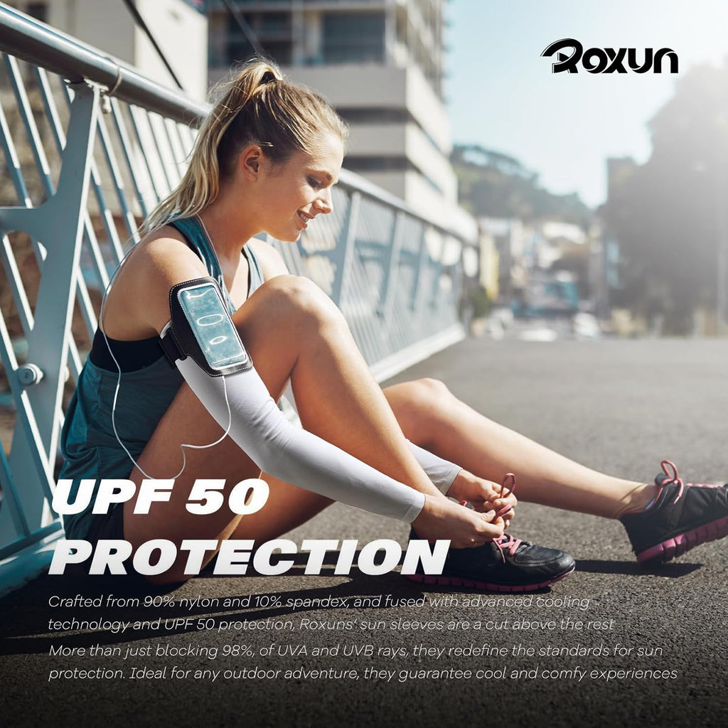 ROXUN Arm Sleeves - Cooling UV Sun Protection & Compression for Men and Women