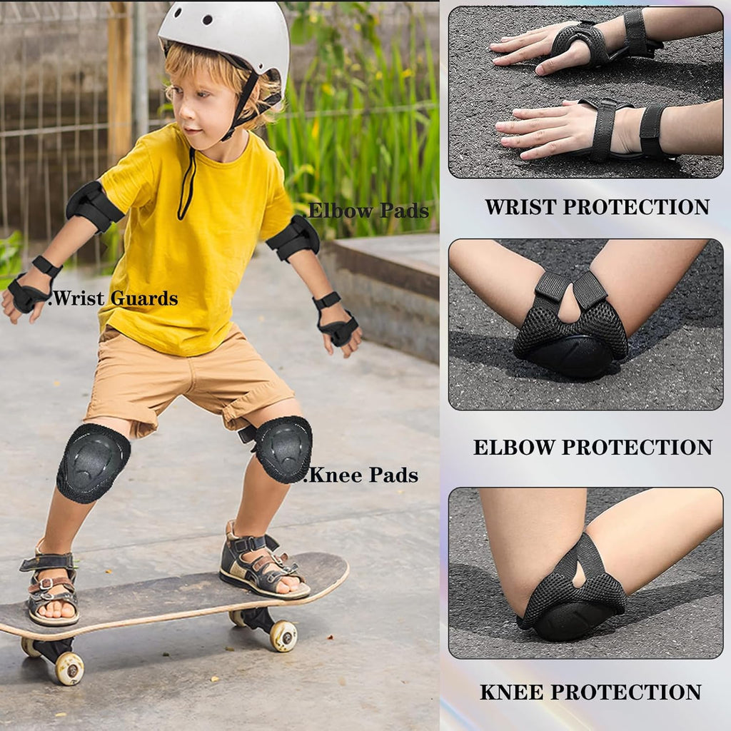Skiennix Kids Knee & Elbow Pads Set - Adjustable Protective Gear for Ages 3-14 | Skate, Bike, Ski