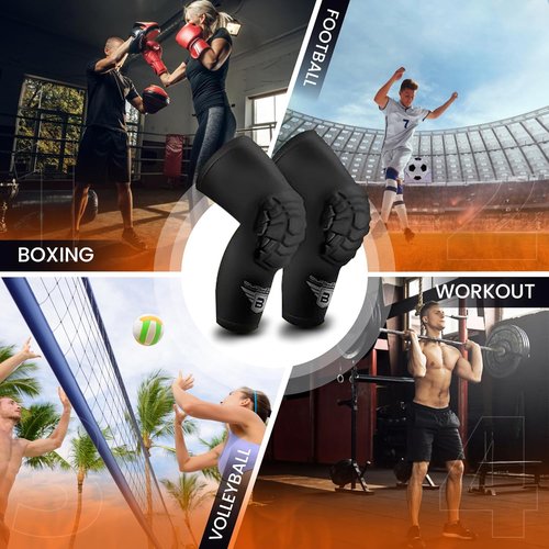 Bucwild Sports Pro Compression Knee Sleeves - Padded Support for Youth & Adult Athletes | 1 Pair