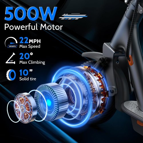 MAXSHOT Electric Scooter for Adults - High-Speed 350W Motor | 19-22 MPH, 21-28 Miles Range, Dual Suspension