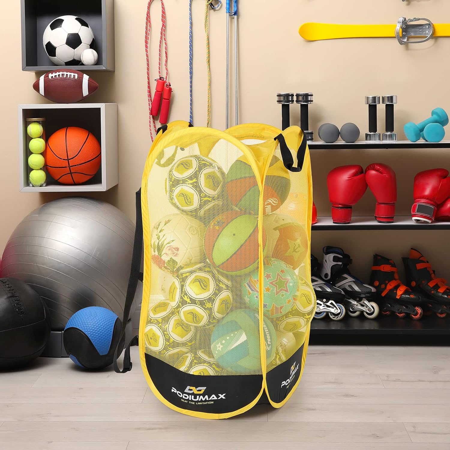 PodiuMax Soccer Ball Storage Backpack - Adjustable Strap & Organizer for Up to 22 lbs of Sports Gear