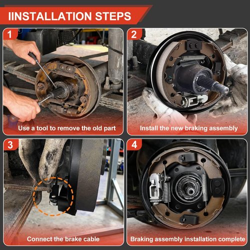 DWLDMLWC Rear Brake Assembly Kit for Club Car Golf Cart - Fits Precedent/DS (1995-Up) & Tempo (2018-Up), Driver & Passenger Side, Replaces OEM# 101823301,103380202