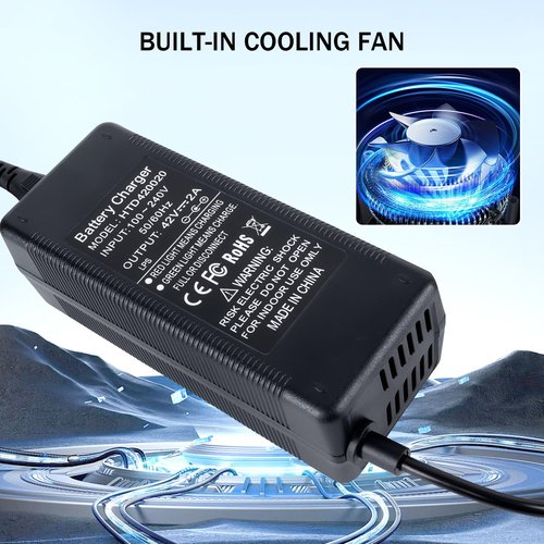 42V 2A Charge with 5 in 1 Plugs for 36V 10S Lithium Battery, Universal Electric Scooter Charger for 36V Pocket Mod, Sports Mod,Razor,Gotrax,Jetson,Voyage,Ninebot,Lithium Battery Device