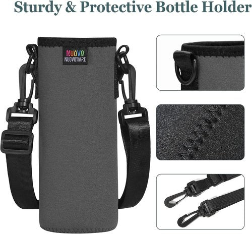 Nuovoware Insulated Water Bottle Carrier Bag - Premium Neoprene Sling Holder for 500ml/750ml/1000ml | Adjustable Strap for Hiking