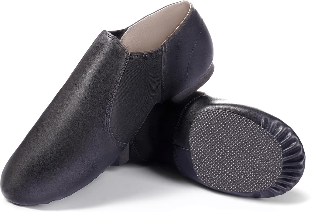 Skiennix Jazz Shoes - PU Leather Slip-On Dance Shoes for Kids | Toddler to Big Kid Sizes