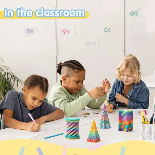 JOYIN 4 Pack Impossible Cone Fidget Toys - Pastel 3D Printed Spiral Design for Stress Relief | Perfect Gift for Kids & Adults