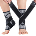 WalkMii Ankle Compression Sleeves (1 Pair)-Ankle Brace for Achilles Tendonitis, Sprain, Pain Relief, Plantar Fasciitis Ankle Support Socks with Adjustable Strap for Women & Men-L