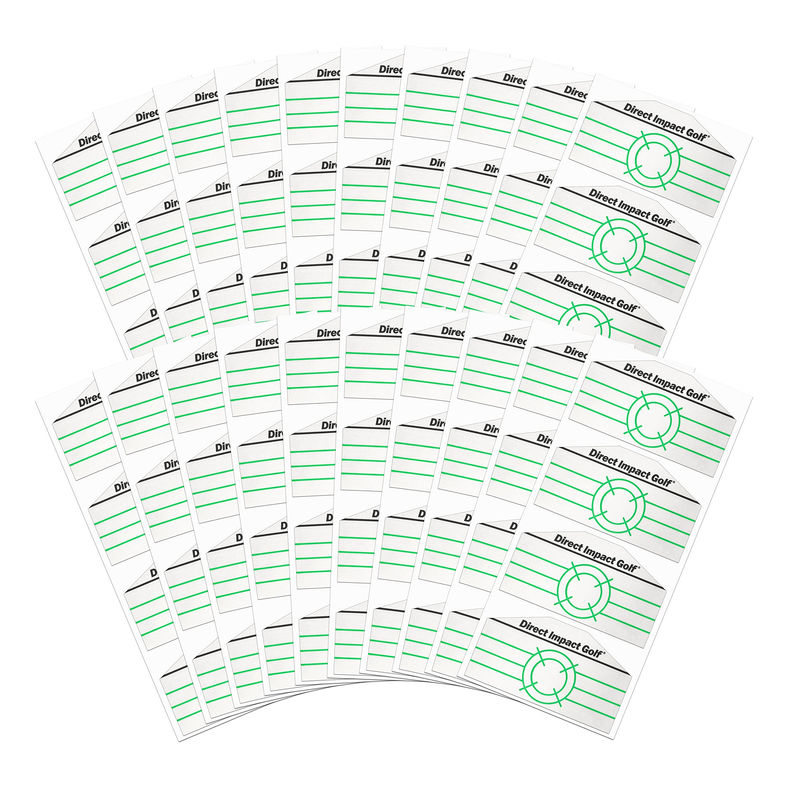 Ultra-Thin Golf Impact Tape by Direct Impact Golf: Combo Pack (100 Driver+100 Iron) Ultra-Thin Golf Impact Tape Labels for Accurate Swing Analysis and Shot Feedback