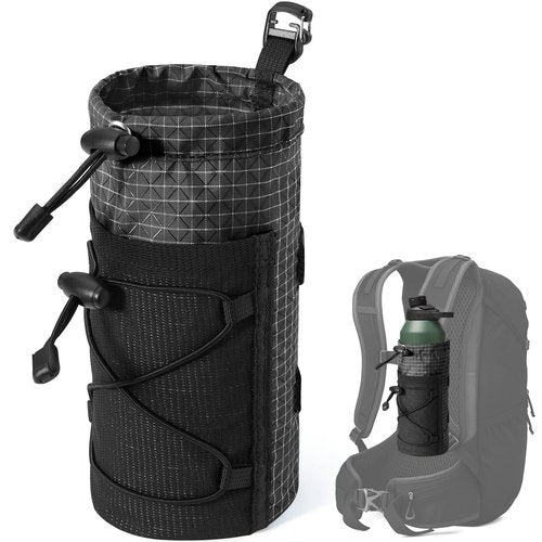 Neverwhy Large Water Bottle Holder Pouch Bag, Backpack Water Bottle Holder Mesh Bag Carrier Fits for 10-32oz Bottles, Heavy-Duty Water Bottles Holder Accessories for Hiking, Sports, Travel, Outdoor