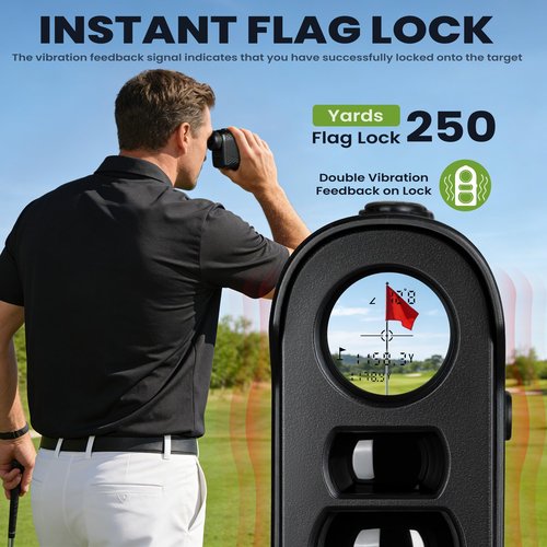 VXF Range Finder Golf, 1200 Yards with Flag Lock Vibration (Class 1 Safe Laser), 6.5X Magnification, USB-C Rechargeable (Golf Accessories for Men)