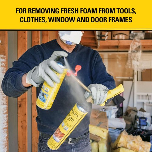 STANLEY Spray Foam Dispensing Gun Cleaner - Uncured Expanding Polyurethane Foam Dissolver - 12.3 oz, 2 Pack