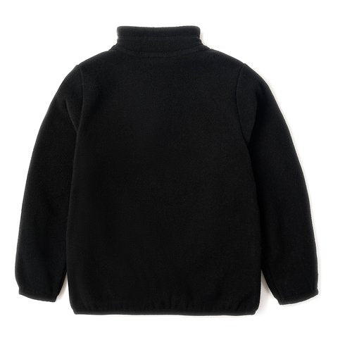 EIGIOO Toddler Boys Girls Fleece Quarter Zip Pullover Jacket Kids Lightweight Long Sleeve Outerwear 10-12 Years Black