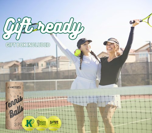 CybGene Tennis Gifts, Personalized Tennis Ball, Set of 3 Unique Tennis Balls with Gift Package, Perfect for Tennis Teammate, Partners - Initial R