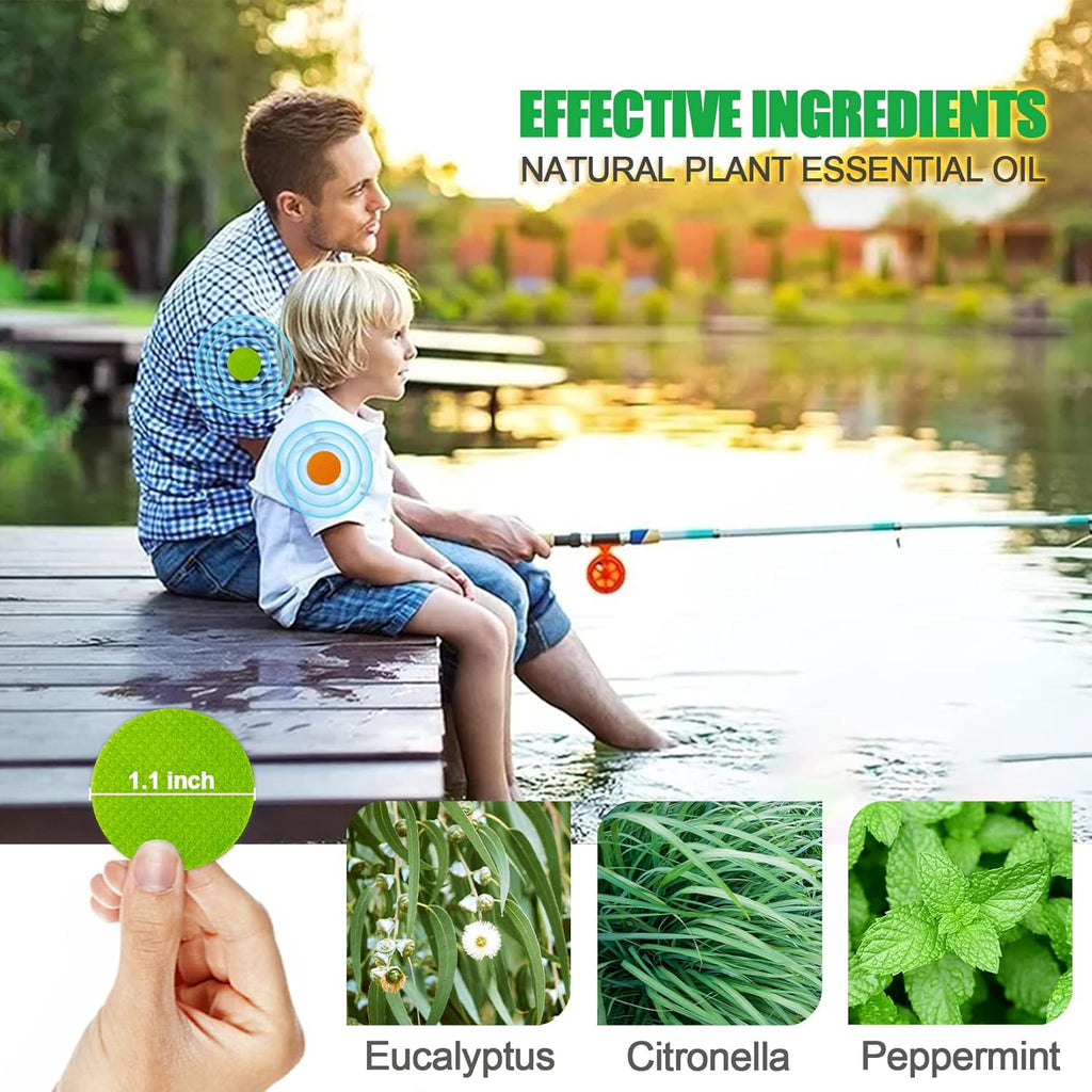 Skiennix Mosquito Repellent Stickers - 300 DEET-Free Patches & 3 Individually Wrapped Bracelets for Kids & Adults
