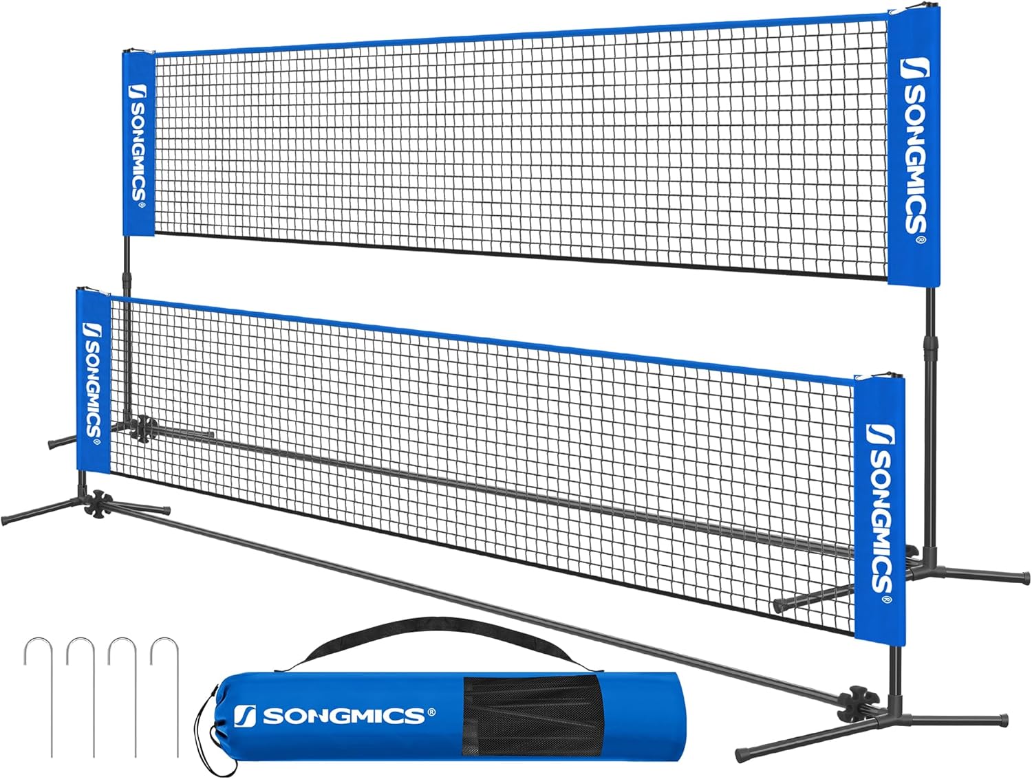 SONGMICS Adjustable Badminton & Volleyball Net - Foldable Nylon for Kids & Juniors | 10ft/13ft/16.5ft Wide