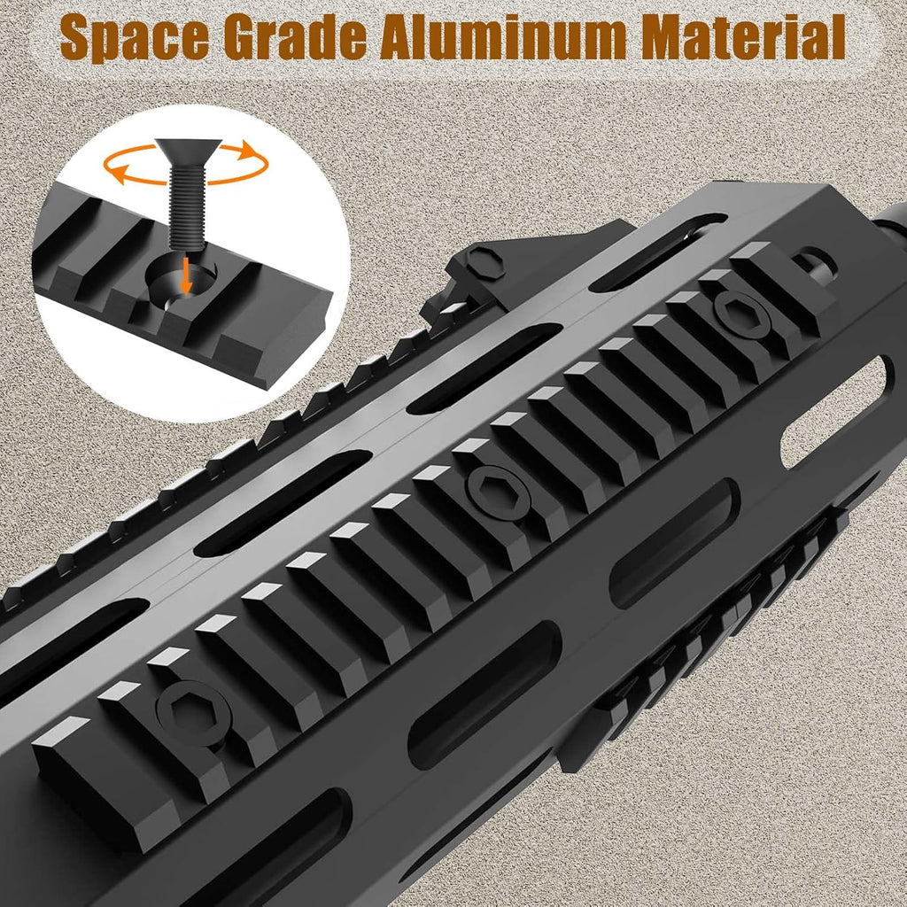 Skiennix Aluminum Picatinny Rail Accessories - Sturdy Mlok Guide Rail, 7/10/14 Inch, Easy Install with T-Nuts & Screws
