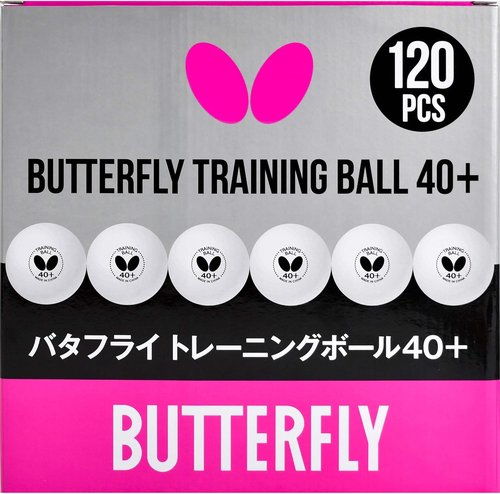 Butterfly 40+ Training Balls - High-Quality White Training Balls | Pack of 6 or 120
