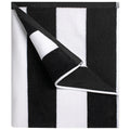 cabanana Large Oversized Beach Towel - 35 x 70 Inch Cotton Pool Towel, Black Striped Soft Cabana Swim Towel