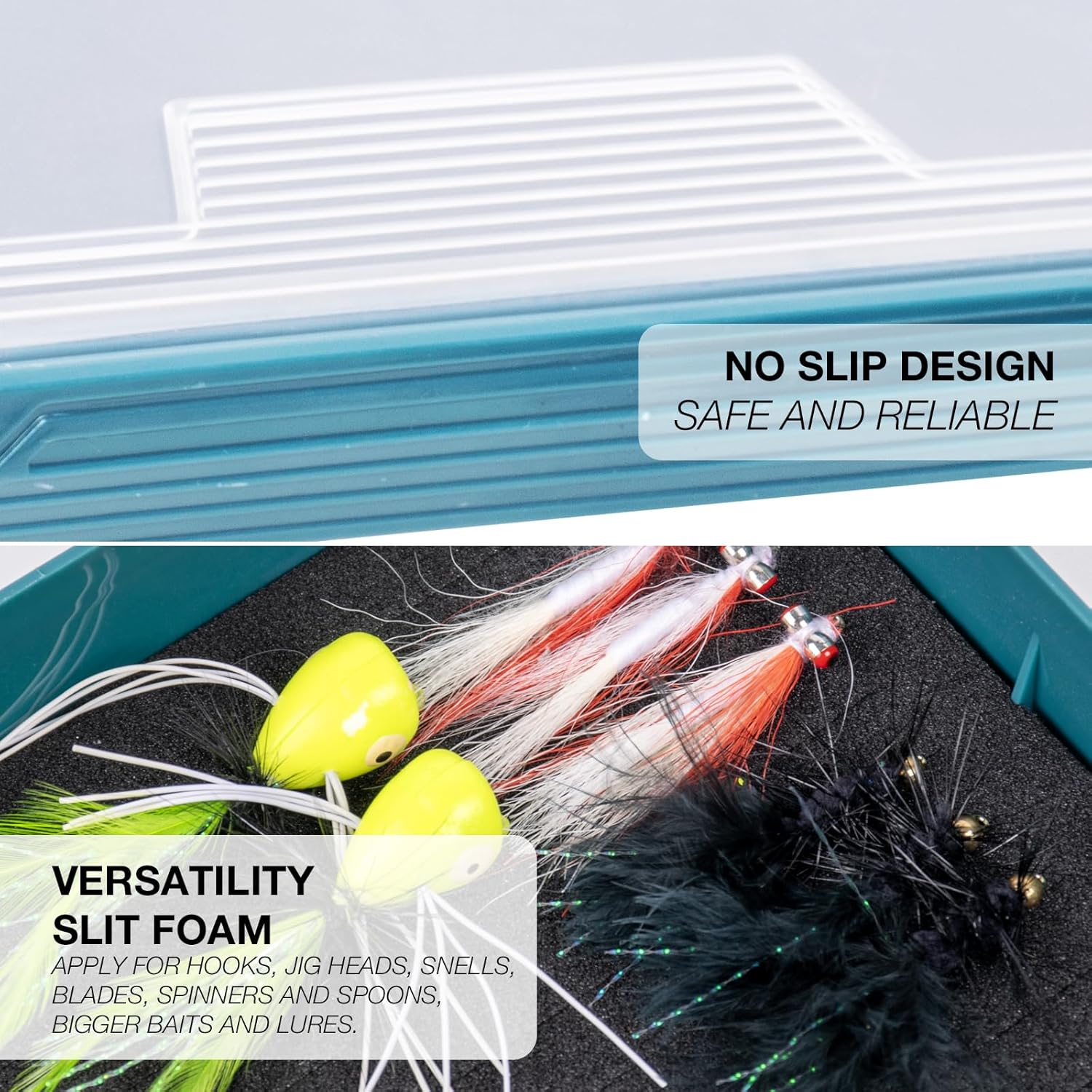 SF Fishing Tackle Box - 3600 Slit Foam Case for Jigs, Hooks & Spinners | Durable Storage Solution