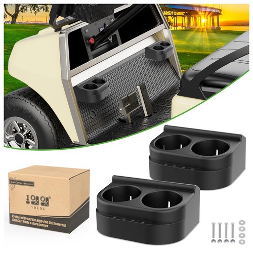 10L0L Club Car Cup Holder Kit Dual for Club Car DS 1993-Up Models Gas & Electric Golf Cart OEM#1016811 101708301 (2PCS/Pack)