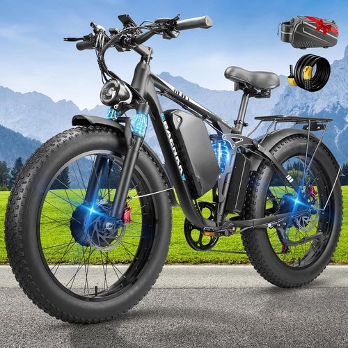 **Skiennix 9000W Dual Motor Electric Bike - 24" Fat Tire, 45MPH Speed, Long Range, Full Suspension**