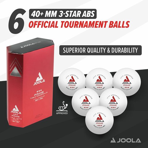JOOLA Prime 3-Star ABS Table Tennis Balls - Durable, High-Performance, 40mm, White