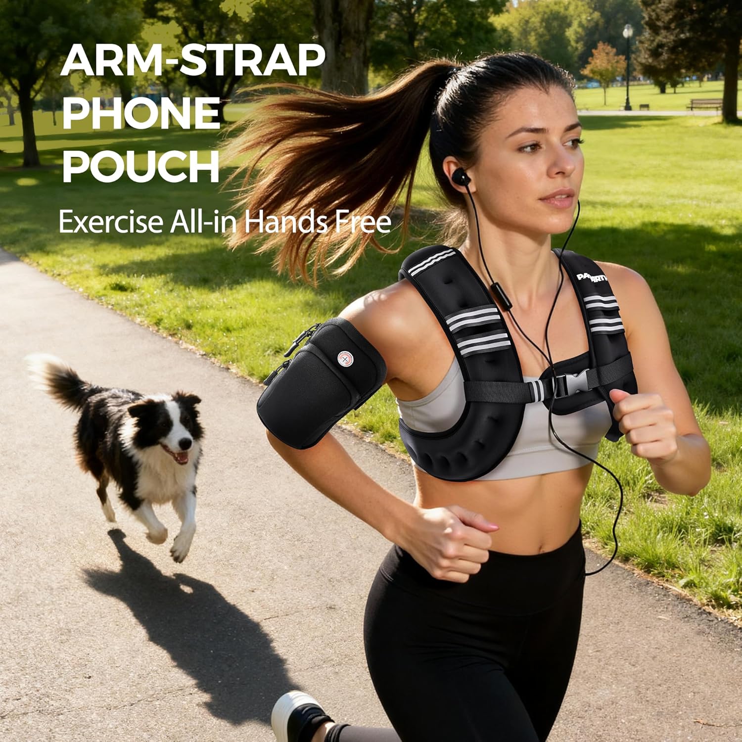 PACEARTH Weighted Vest - Adjustable 6lb to 30lb | Reflective Stripe for Enhanced Safety - Ideal for Strength Training & Weight Loss