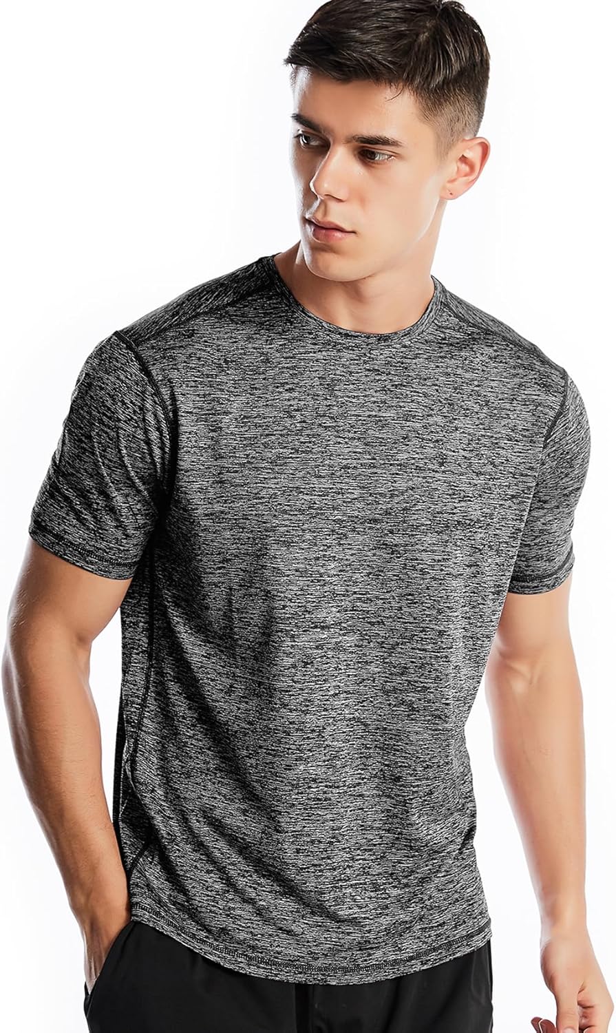Zengjo Athletic Shirts for Men - Short Sleeve Quick-Dry Workout Tee | Moisture-Wicking Gym Top