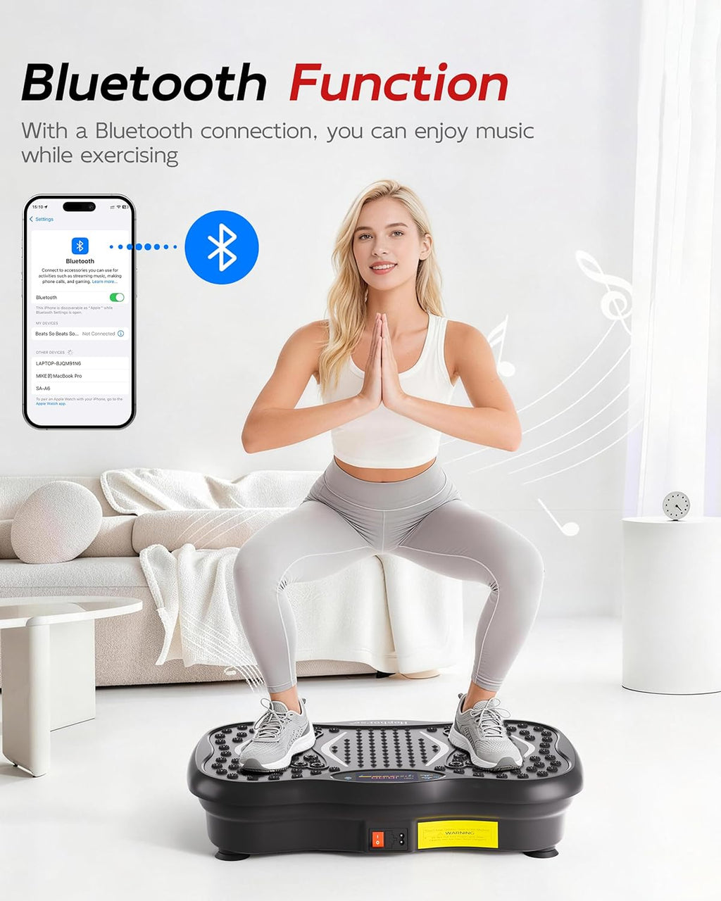 Skiennix Vibration Plate Machine - 180 Speeds for Lymphatic Drainage & Weight Loss | 460LB Capacity Fitness Platform