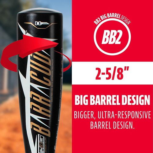 Franklin Sports Teeball Bat - Venom & Barracuda Aluminum Composite - USA Baseball Certified for Youth - Drop -10 to -13