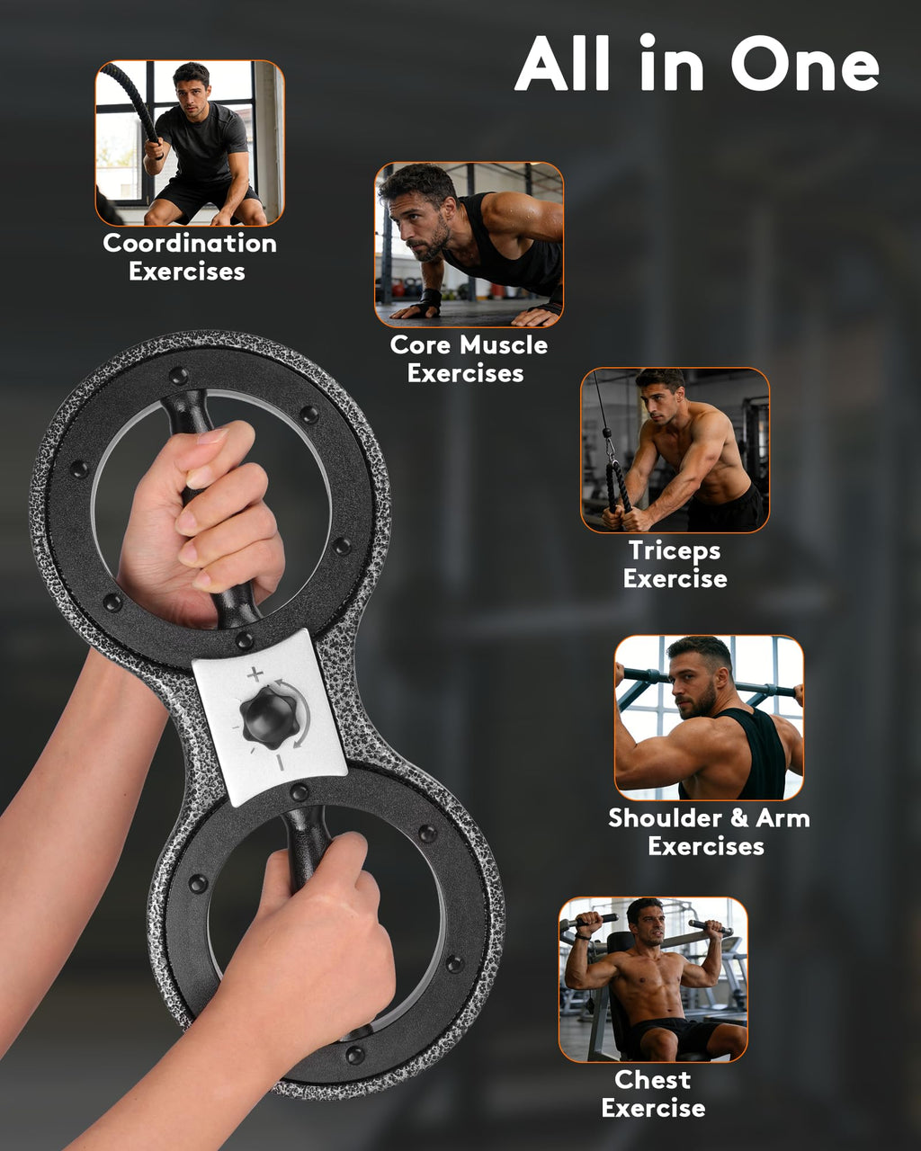 VividPulse 360° Spinning Burn Machine for Arm & Shoulder Workout, Adjustable Resistance Rotator with Gloves, Home Gym Strength Training Equipment for Men and Women