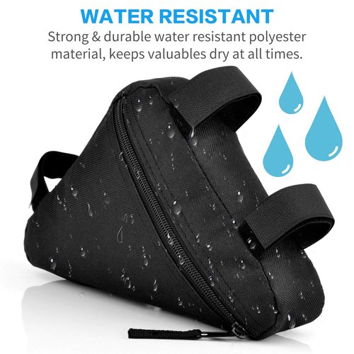 BOBILIFE Bike Triangle Frame Bag - Bicycle Cycling Handlebar Front Pouch Saddle Storage Bag for Road and Mountain Bikes (Black)